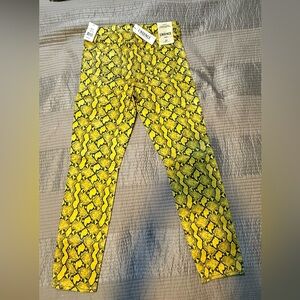 L'AGENCE Yellow Snake Print Pants